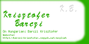 krisztofer barczi business card